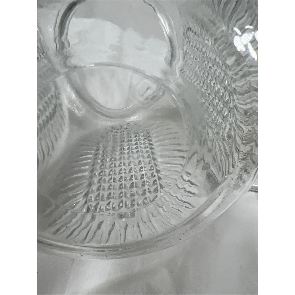 Anchor Hocking Press Glass Sunflower Jar With Lid Starburt Vintage‎
